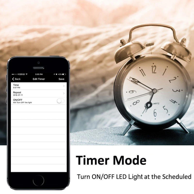 Description Picture 3 of item10PCS/set Wifi Music APP Controller Timer 50mm Low Voltage Black Half Moon LED Deck Rail Stair Post Light Step Fence Wall Lamp