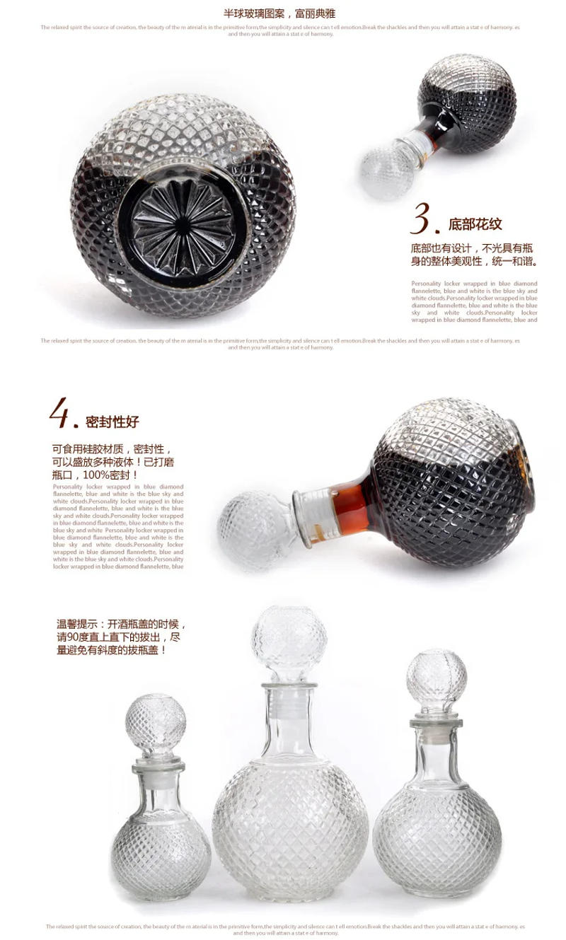 Description Picture 4 of item1000ml Glass Wine Bottle Creative Ball Wine Decanter Drinkware