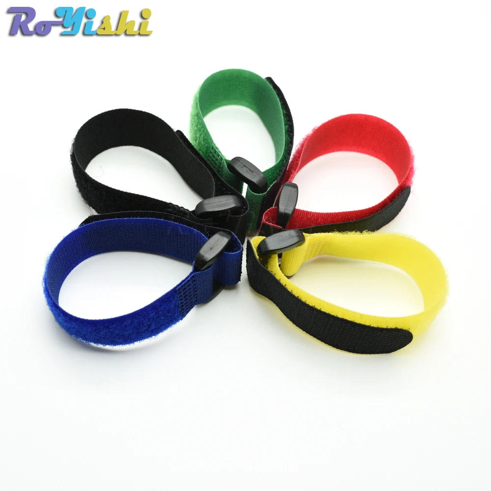 Description Picture 2 of item5pcs/pack Magic Tape Sticks cable ties model straps wire with battery stick buckle belt bundle tie hook&loop Fastener Tape