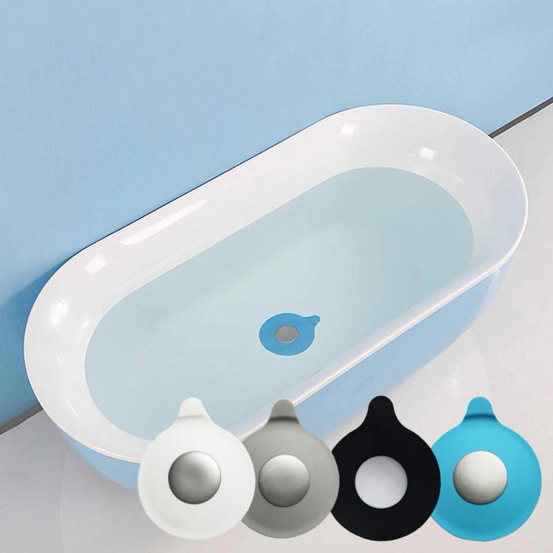 Description Picture 3 of item1 Pack Bathtub Drain Stopper Silicone Water Stopper Drain Plug Cover Water-drop Design For Bathroom Laundry Kitchen