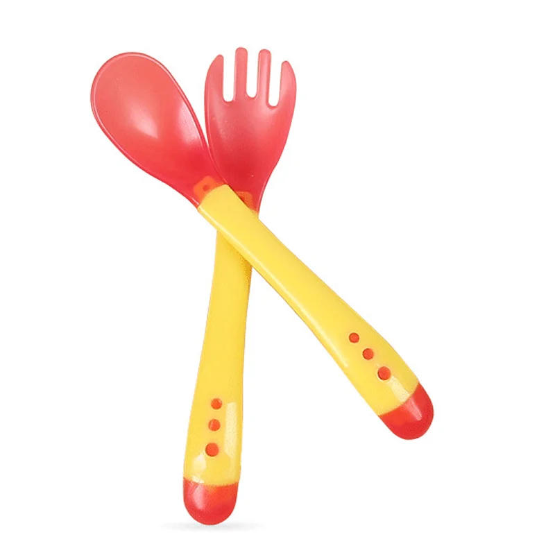 Description Picture 4 of itemBaby Spoons Forks Baby Safety Feeding Temperature Sensing Spoon Baby Silicone Spoon Kids Children Flatware Feeding