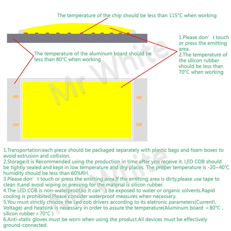 Description Picture 4 of itemfactory sale 28mm 20mm round LED COB Light Source Module warm nature white 3W 5W 7W 10W 12W lamp flip chips for spotlight