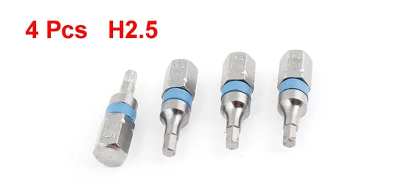 Description Picture 3 of itemUxcell 4Pcs Magnetic 2.5mm H2.5 Hex Head Screwdriver Bit Silver Tone Blue Repair Tool