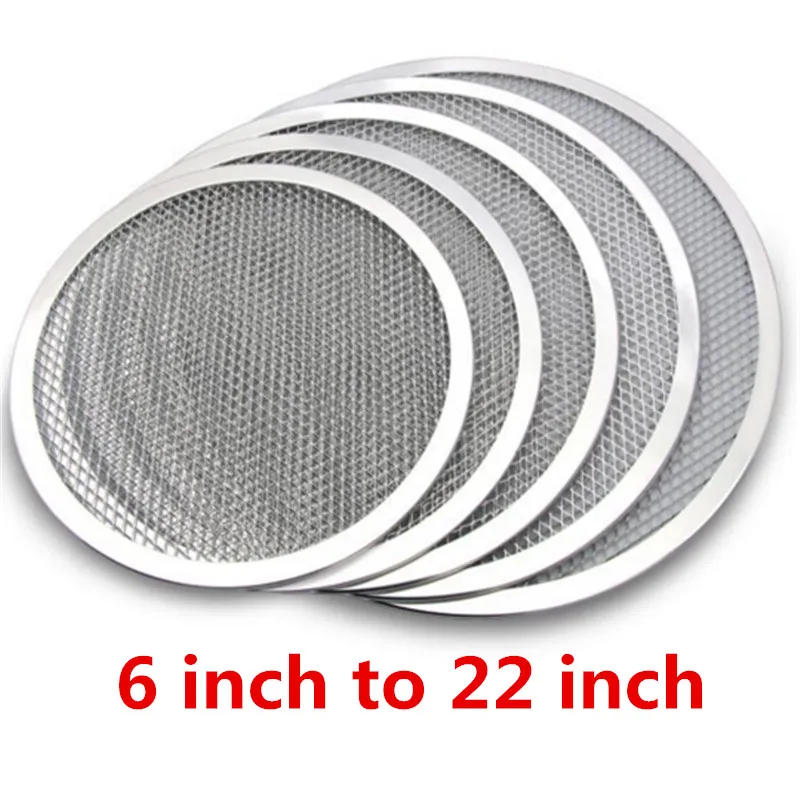 Description Picture 2 of itemNon stick Pizza Screen Pan Baking Tray Metal Net New Seamless Aluminum Metal Net Bakeware Kitchen Tools Pizza 6-22inch