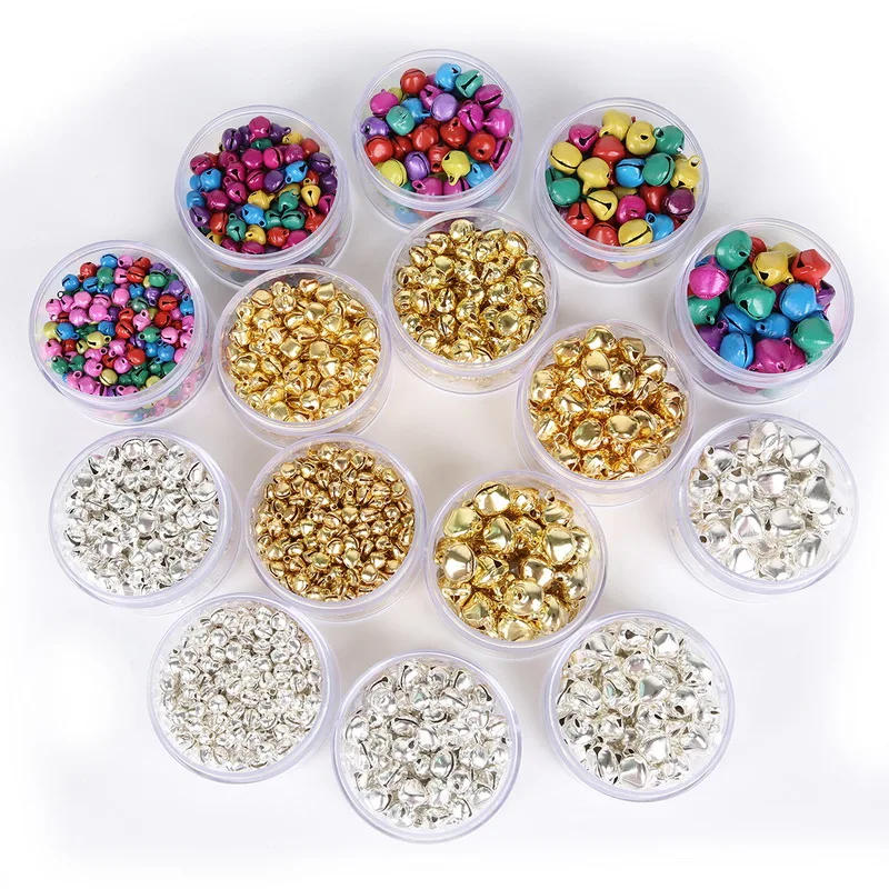 Description Picture 3 of item50-300Pcs 6mm 8mm 10mm 12mm 14mm Jingle Bells Iron Loose Beads Small For Festival Party Decoration/Christmas Tree Decorations