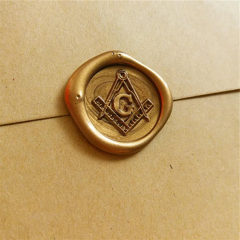 Description Picture 3 of itemFree-Mason Free and Accepted Masons logo The Free Mason's Symbo Compasses and  trisquare Letter G wax seal stamp ,sealing wax