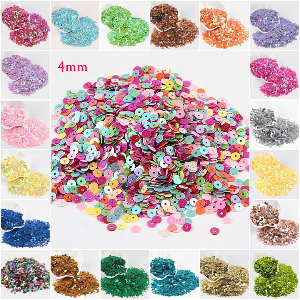Description Picture 3 of itemPVC Loose Sequins Crafts DIY Accessory Flat Round Paillette Women Dress Sewing Decoration Size 3/4/5/6/10/15/20/25/30mm 10g
