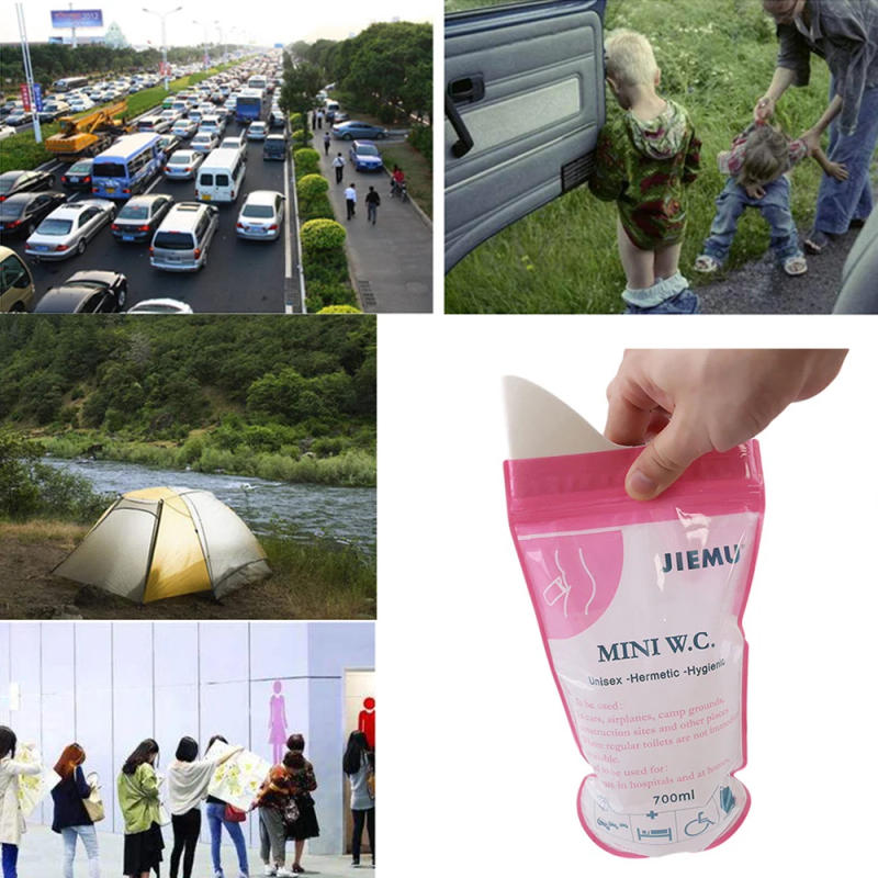 Description Picture 5 of item1pc 700ml Emergency Portable Car Urine Bag Vomit Bags Mini Mobile Toilets Handy Unisex Disposable Urinal Toilet Bag
