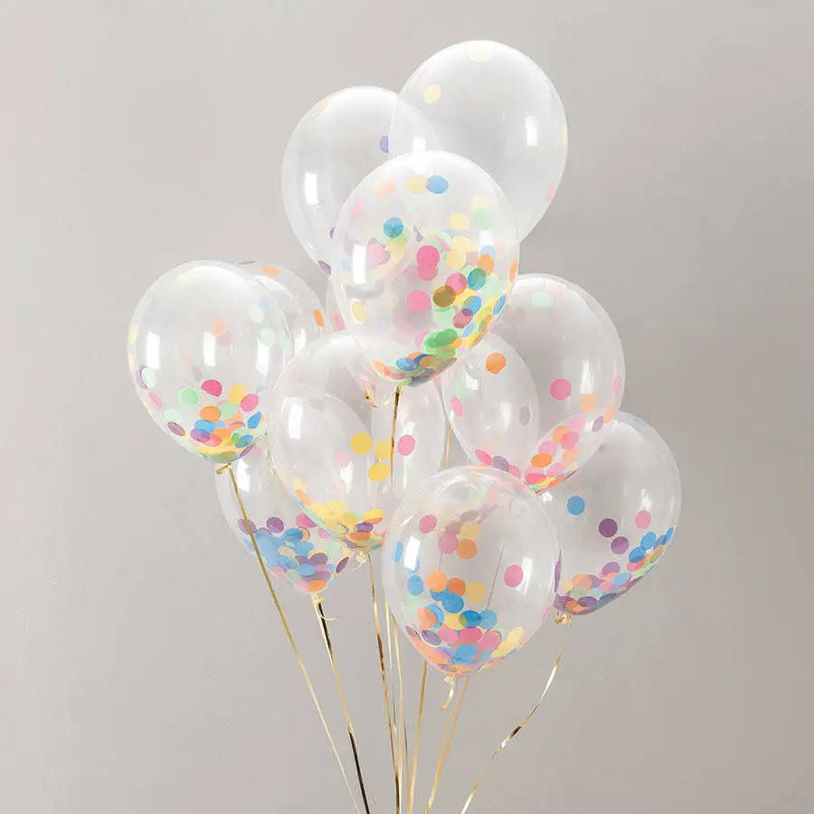 Description Picture 2 of itemCHLEZI New 10 Pcs / lot 12 inch transparent confetti balloon Birthday Wedding Party Decorative Balloon Popular popular wholesale