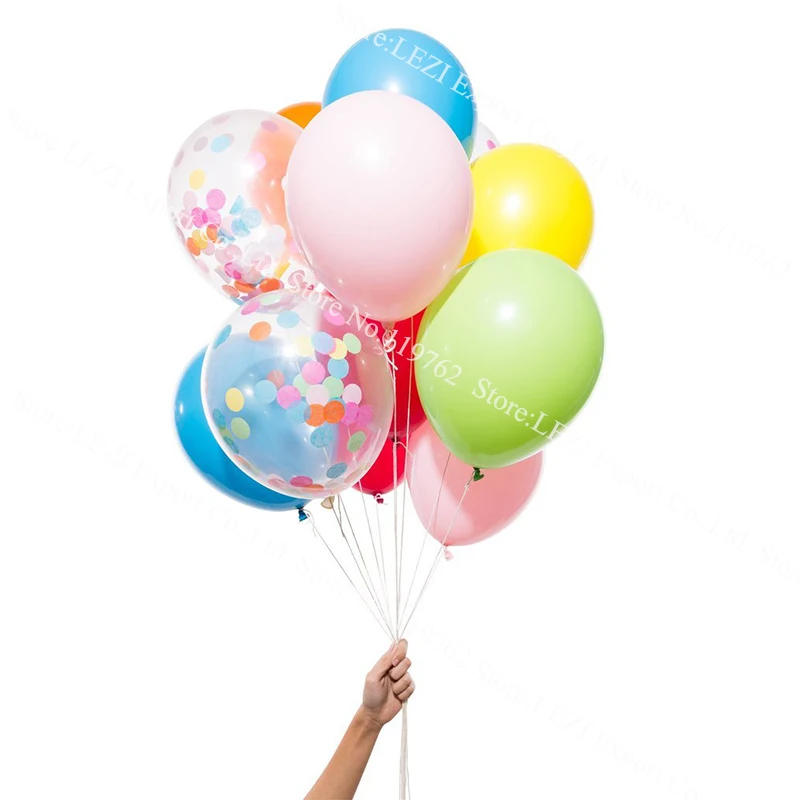 Description Picture 5 of itemCHLEZI New 10 Pcs / lot 12 inch transparent confetti balloon Birthday Wedding Party Decorative Balloon Popular popular wholesale