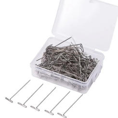 100pcs/lot T Pins Type Needle For Wig On Foam Head Style Brazilian Indian Mannequin Head Sewing Hair Salon Styling Tools