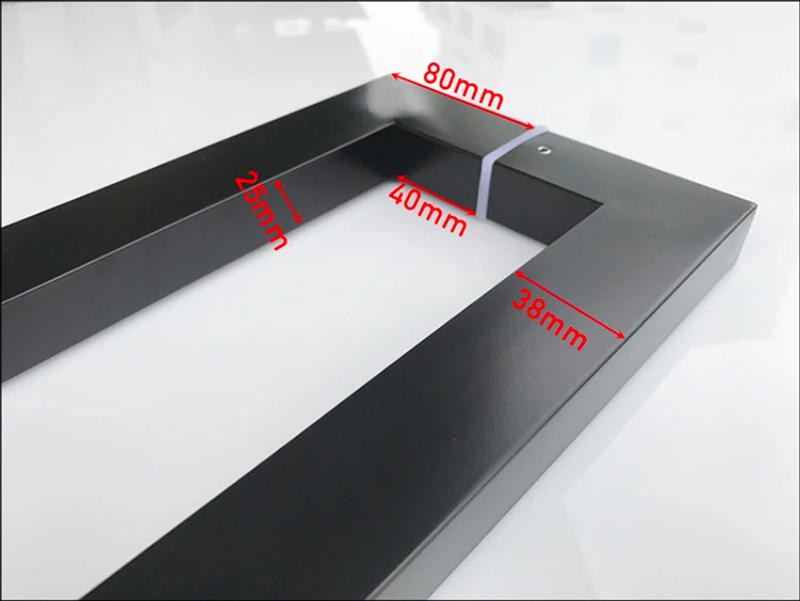 Description Picture 4 of itemCustom Glass Door Square Handle Light Rose Gold Wooden Stainless Steel Cabinet Handle Big Handle 400MM