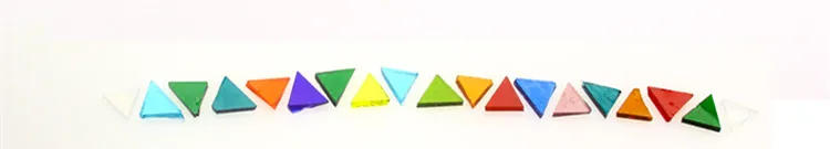 Description Picture 2 of item170pcs(100g/3.52oz) Mica Mosaic Tiles Mixed Color Triangle Glass Tile Beautiful Colored DIY Mosaic Crafts Making Materials