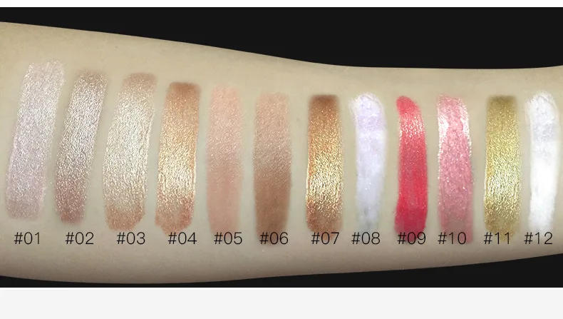 Description Picture 6 of item12 Color Liquid r  Nude Contouring Face Brightener Glow Shimmer 3D Bronzer Highlighter Glitter Makeup Cream