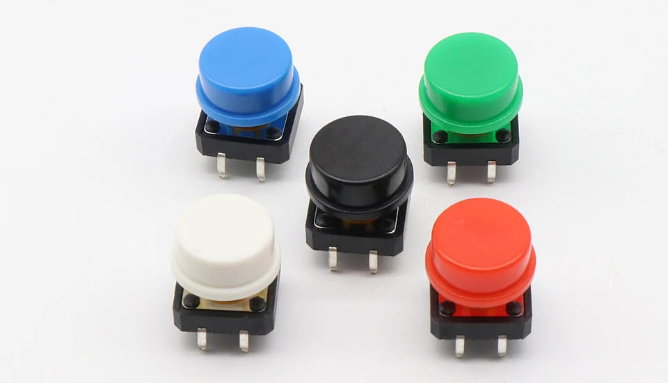 Description Picture 3 of item20PCS Tactile Push Button Switch Momentary 12*12*7.3MM Micro switch button + (20PCS 5 colors Tact Cap)