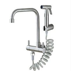 1 Set Single Cold Water Corner Valve Bidet Faucets Function Hand Shower Head Tap Crane for Woman Stainless Steel Nozzle