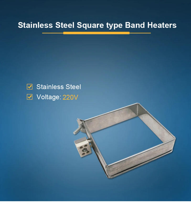 Description Picture 2 of itemLJXH Band Heater 220V 1000W Stainless Steel Heating Element Size 100x100mm for Plastic Machinery and Electronic Equipment 1PC