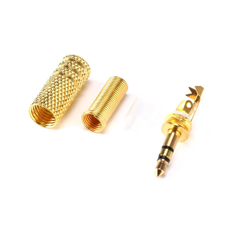 Description Picture 3 of item5pcs 3.5 jack 3Poles Plug Connector Stereo Metal 3.5 Plug & Jack Adapter With Spring Solder Wire Terminals