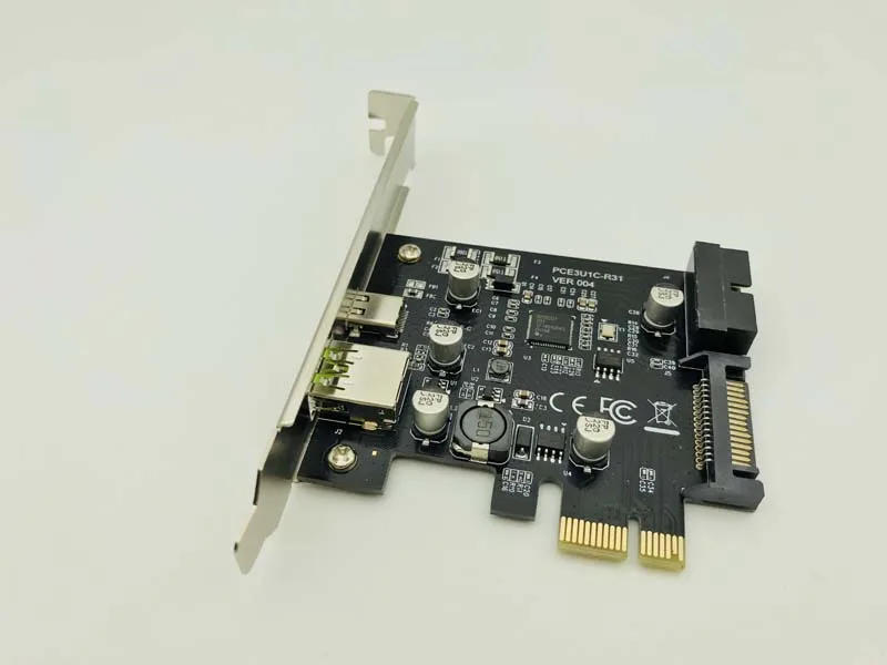 Description Picture 4 of itemAdd On Cards USB Expansion Card PCIE Sata/Card PCIE USB Adapter USB3 PCIE USB 3.1 PCI-E USB-C 2.4A Computer Expansion Cards New