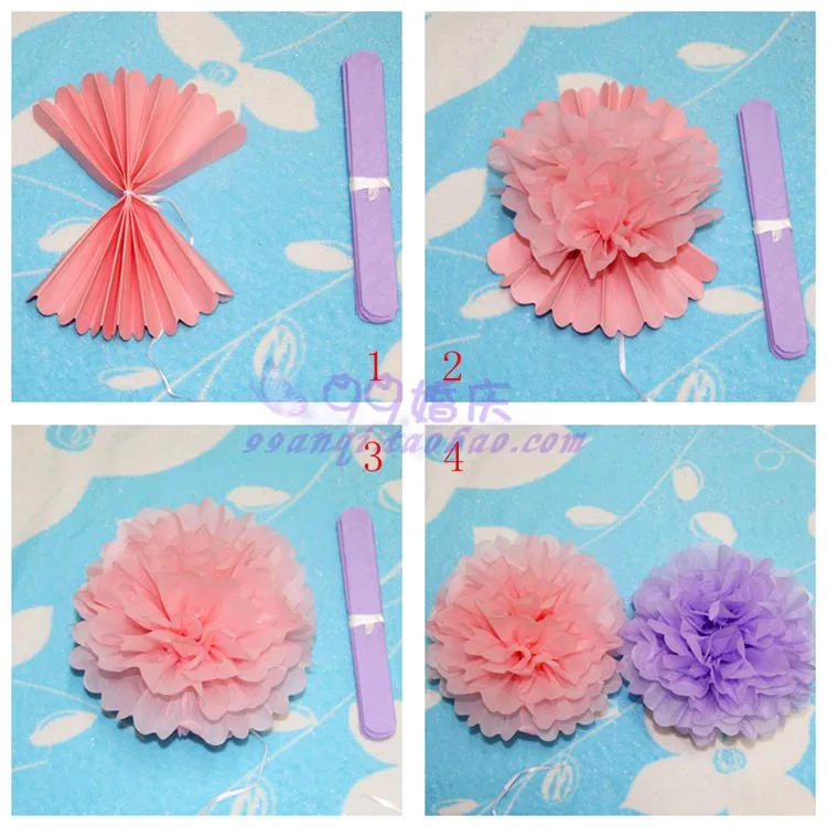 Description Picture 4 of itemHot sale 1 pcs 15cm=6 inch Tissue Paper Flowers paper pom poms balls lanterns Party Decor Craft Wedding multi color option balls
