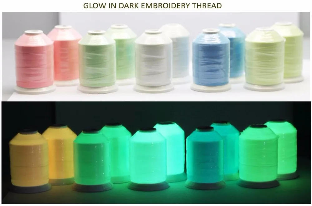 Description Picture 2 of itemSimthread Glow In the Dark Machine Sewing Embroidery Thread 1000Y Each Spool, 6 Popular Colors Optional