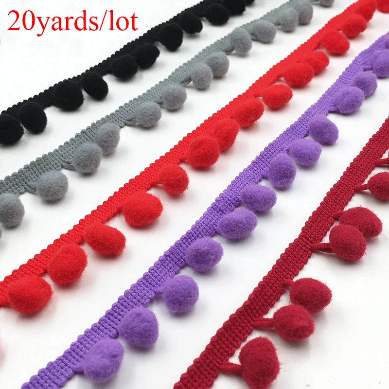 Description Picture 5 of item20yards/lot little ball lace Ribbon tassel cotton tassels trimming fringes DIY for sewing bed sheet clothes curtains decoration