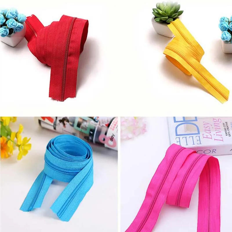 Description Picture 4 of item5Meters Long 3# Black White Grey Red Yellow Green Beige Nylon Coil Zippers For DIY Sewing Garment Accessories