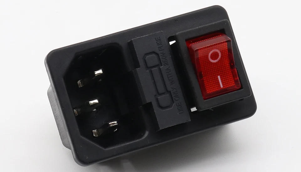 Description Picture 5 of itemwith 10A fuse ! Red Rocker Switch Fused IEC 320 C14 Inlet Power Socket Fuse Switch Connector Plug Connector