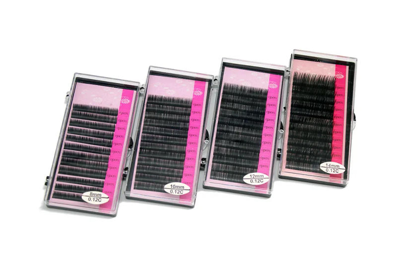 Description Picture 2 of itemRetail 1 CASE (8/10/12/14mm)Optional C Curve 0.12 Thickness Silk Eyelash Extension Artificial Fake False Eye Lash Eyelashes