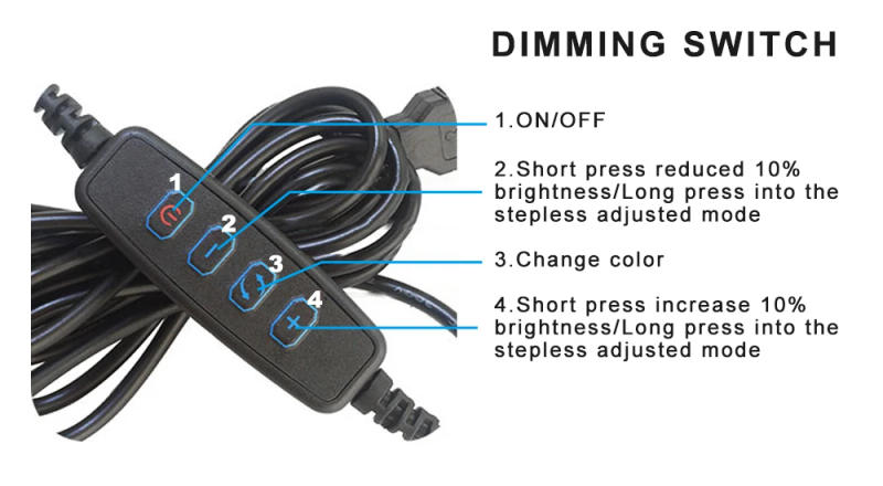 Description Picture 4 of itemDC5V USB Dimmable Hanging Lamp LED Bulb Stepless Dimming Brightness Three Color Switch 10W LED Light Bulb For Adapter Power Bank