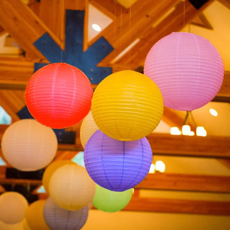 Description Picture 6 of itemChinese New Year Decorations White Paper Lantern Wedding Decoration Valentine's Day Hanging Lampion Wishing Paper Lamps Fener