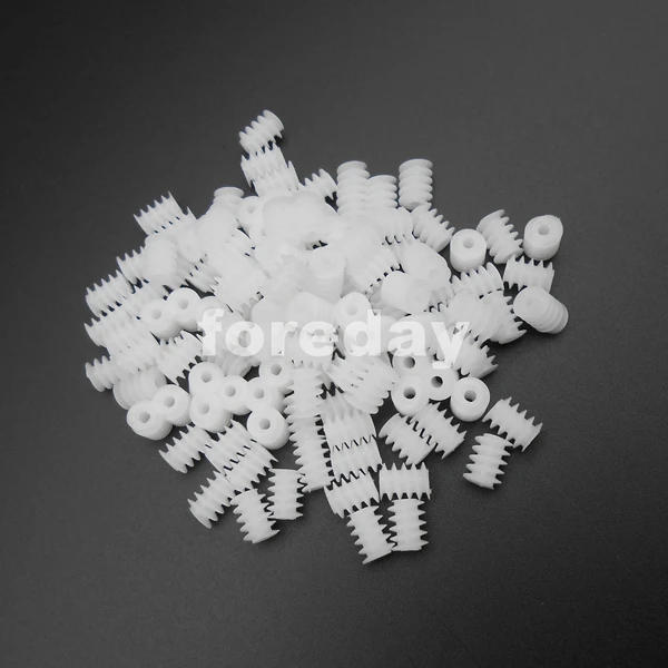 Description Picture 2 of item20PCS Worm reduction gear 6*7mm hole 0.5M Aperture : 2mm 1.95mm D= 6mm DIY plastic gears 6MMX7MM (6.5MM) 0.5 Modulus *FD619X20