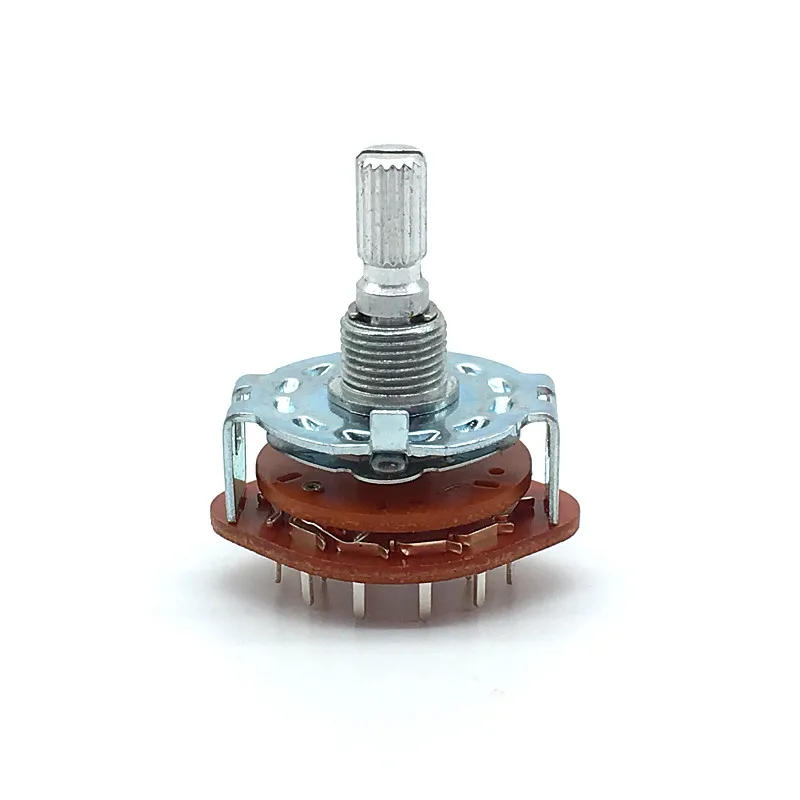 Description Picture 6 of item1pc RS25 Shaft Panel Mount 2P6T Band Rotary Switch Selector 2 Pole 6 Position 20MM Plum Shaft With Switch Cap
