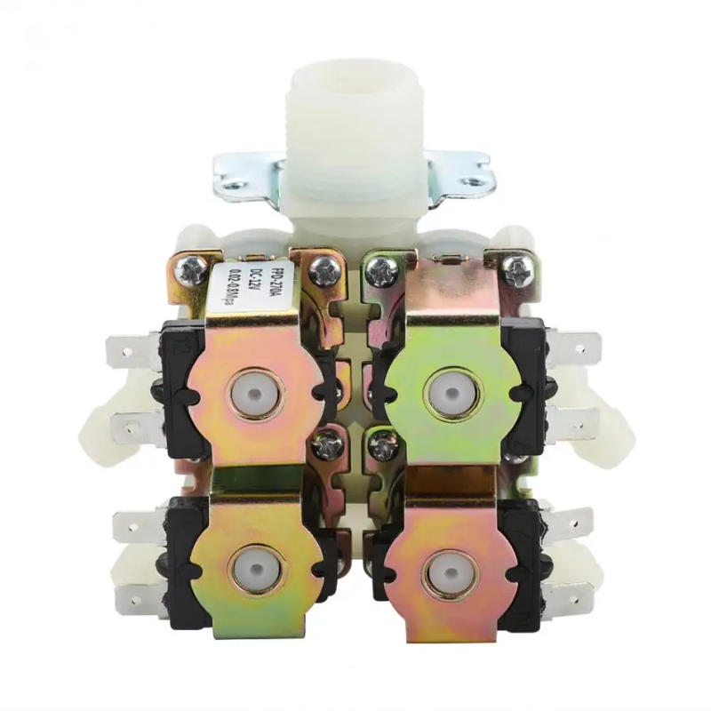 Description Picture 6 of itemDN20 DC 12V G3/4" 1 in 4 Out Plastic Electromagnetic Valve Normally Closed Water Drain Valve Electric Water Inlet Solenoid