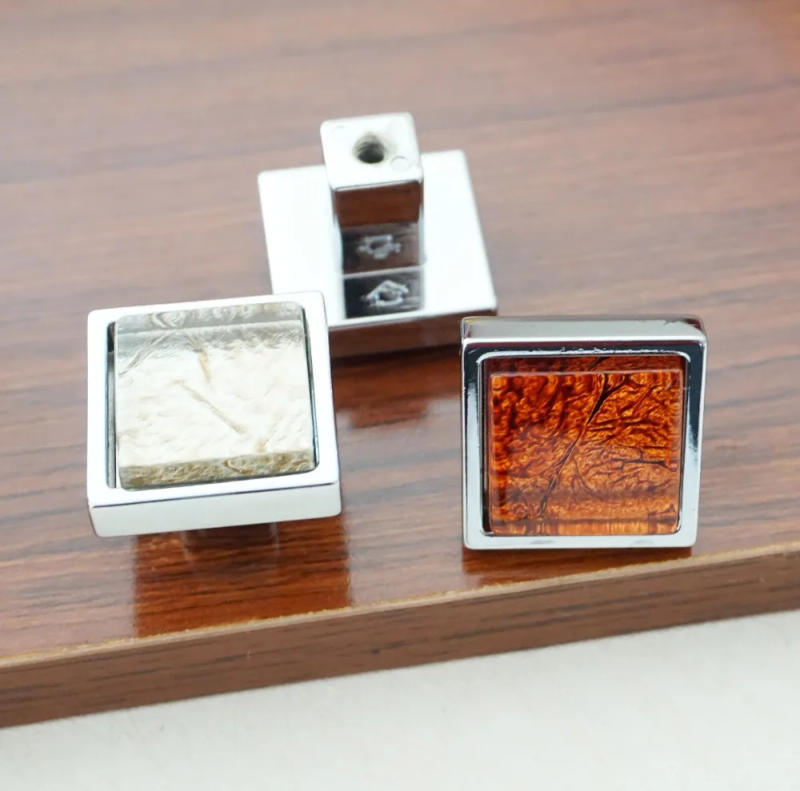 Description Picture 5 of itemSquare Silver Bedside Cabinet Pulls With Backplate Home Decor Drawer Bookcase Door Knobs Modern Furniture Hardware Accessories