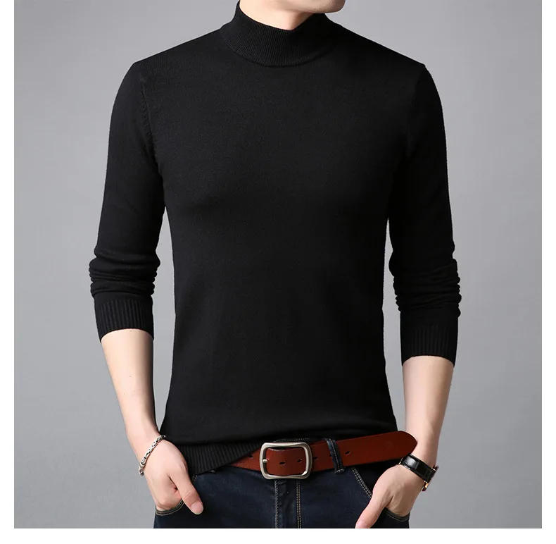 Description Picture 6 of itemSpring High Neck Fashion Sweater Men Turtleneck Brand Sweaters Slim Fit Pullover Men Knitwear Mens Clothing Plus Size 4XL