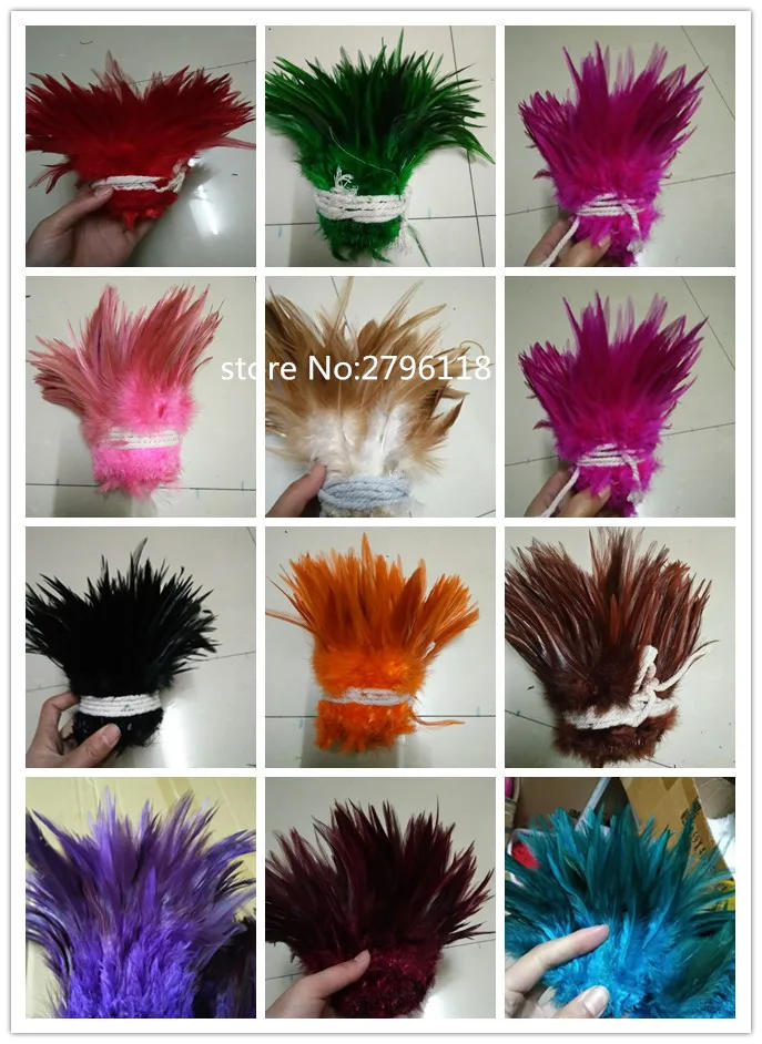 Description Picture 2 of item50 PCS Natural Colourful Rooster Feathers Fly Tying Bulk Feathers Christmas Decorations For Home Wedding New Year Cosplay Sale