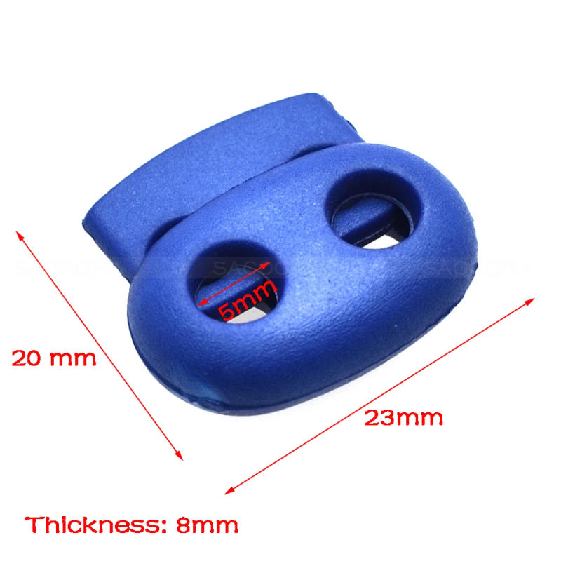 Description Picture 2 of item12pcs/pack Mixed Colorful 5mm Hole Plastic Stopper Cord Lock Bean Toggle Clip Apparel Shoelace Sportswear Accessorie