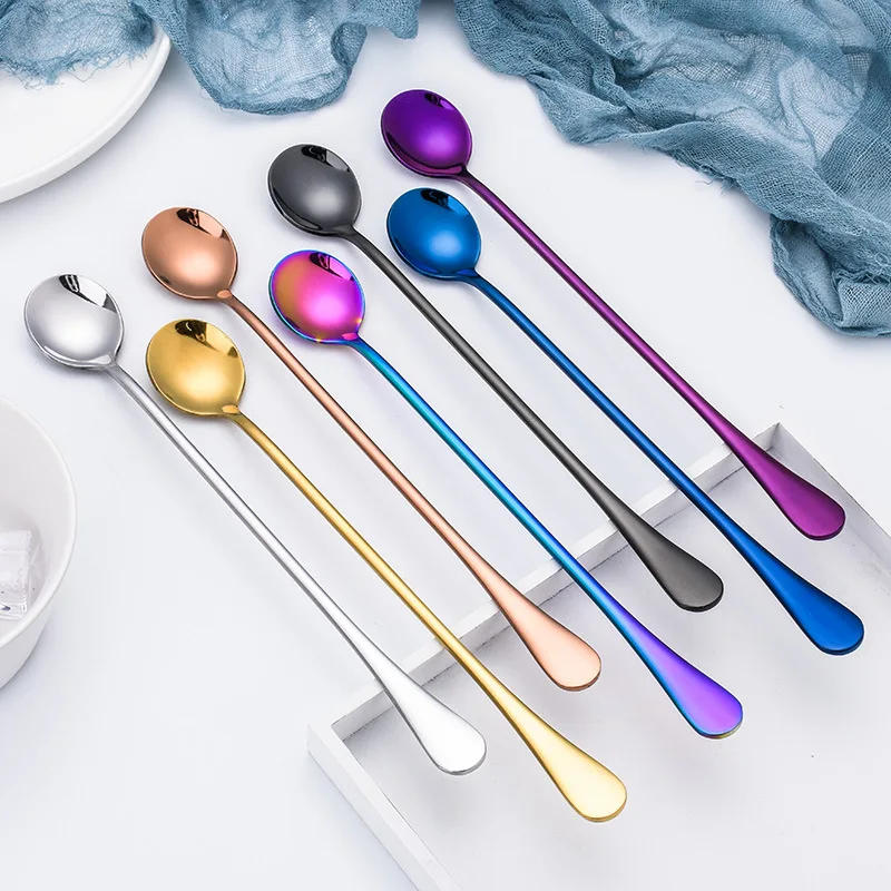 Description Picture 6 of itemLeeseph Stainless Steel Long Handle Mixing Spoon, Bar Stirring Spoon for Cocktail, Ice Cream, Coffee, Juice, Drink, 9.4 Inches