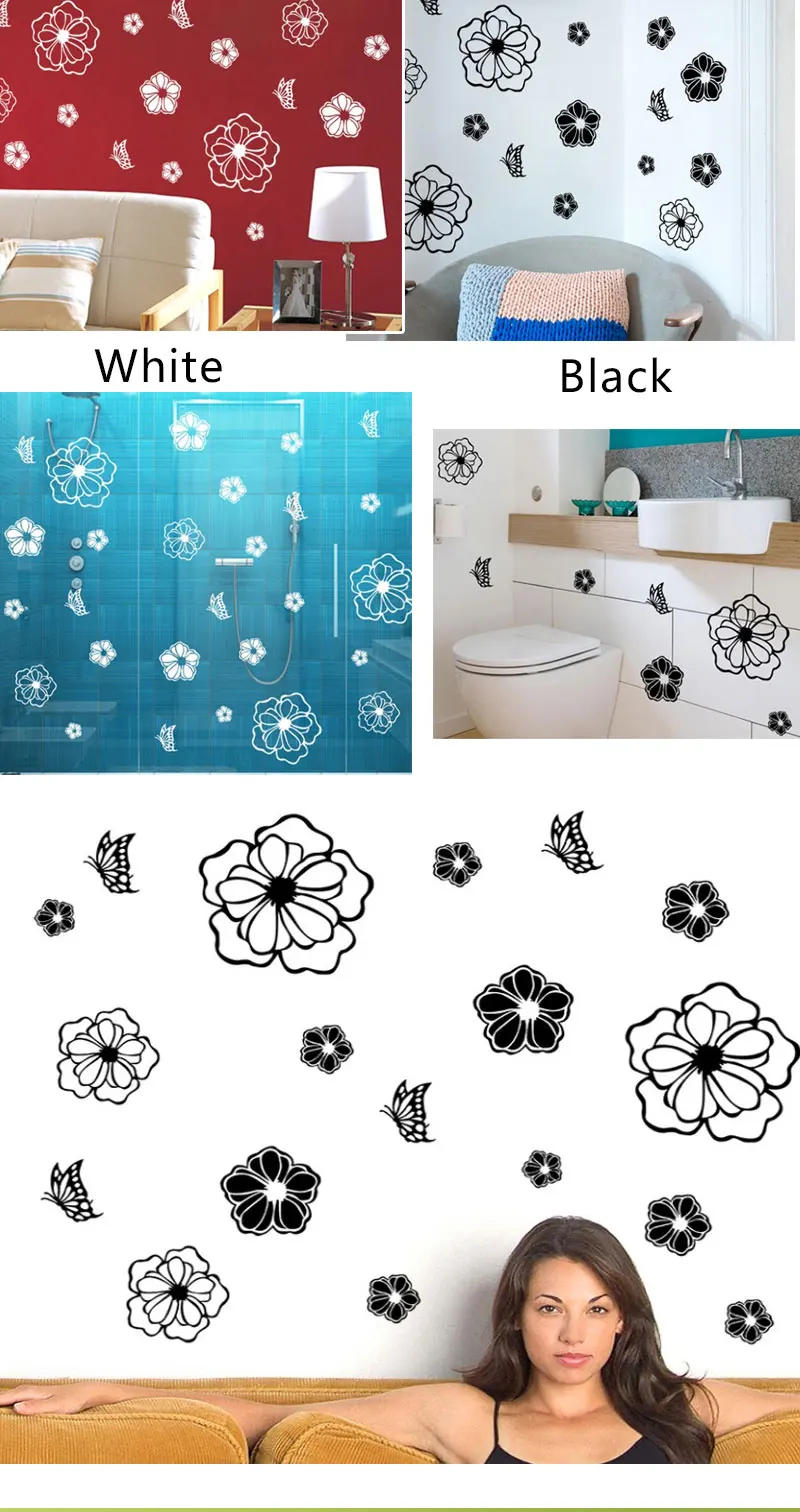 Description Picture 4 of itemRefrigerator Sticker 3d wall sticker bedroom wall stickers home decor living room butterflies flower home decals mural arts post