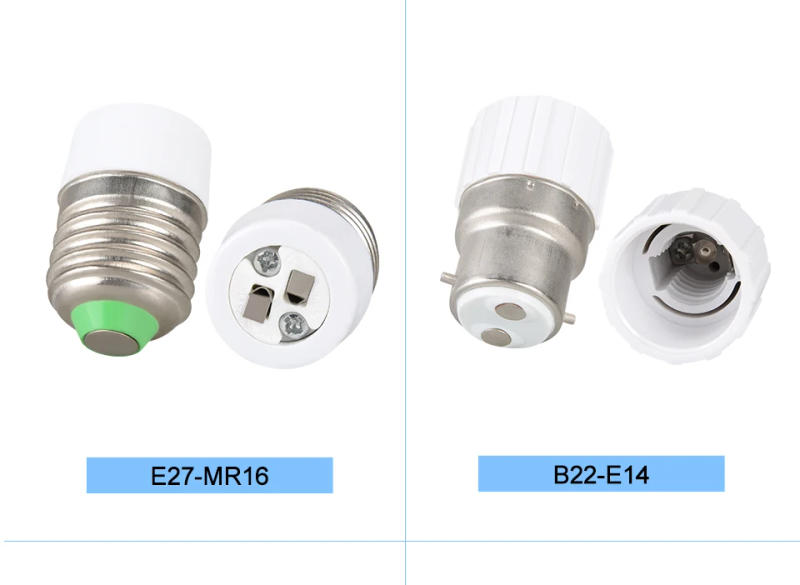 Description Picture 3 of itemLamp Base Conversion E27 TO E14 Lamp Holder Converters E14 TO E27 EU TO E27 Adapter Socket MR16 GU10 G9 B22 E12 Fireproof