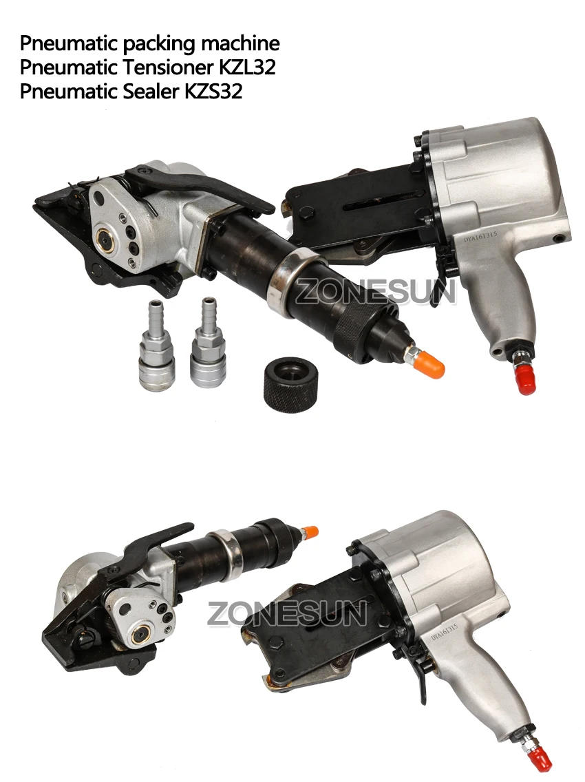 Description Picture 3 of itemZONESUN KZS-40/32 Penumatic Steel band packing Tools Pneumatic steel band Sealer and tensioner