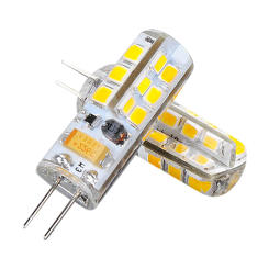10pcs/lot led bulb G4 12V led lamp 3W 24 leds SMD3014 chip 360 Degree non-polar Chandelier Lights G4 Lamps white /warm white