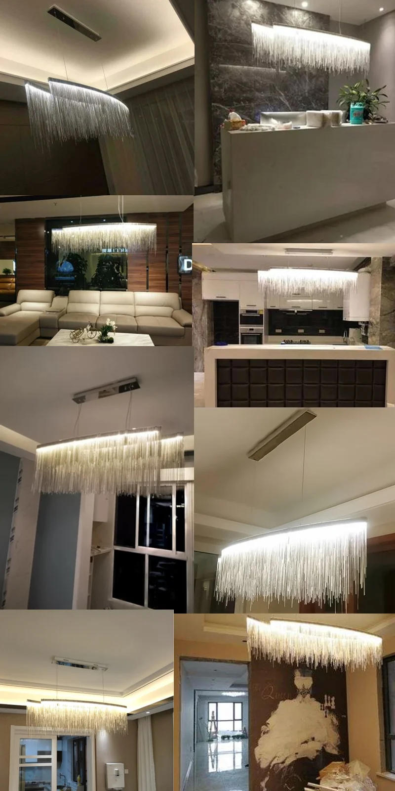 Description Picture 3 of itemRemote Modern LED Tassel Pendant Chandelier Lights Nordic Luxury Hotel Chain Lamp Ceiling Chandeliers Living Lighting