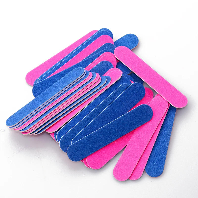 Description Picture 3 of item50Pcs Double-Sided Nail Files Mini Buffers Tools Pink & Blue Sanding Professional DIY Nail Art Sandpaper Tips