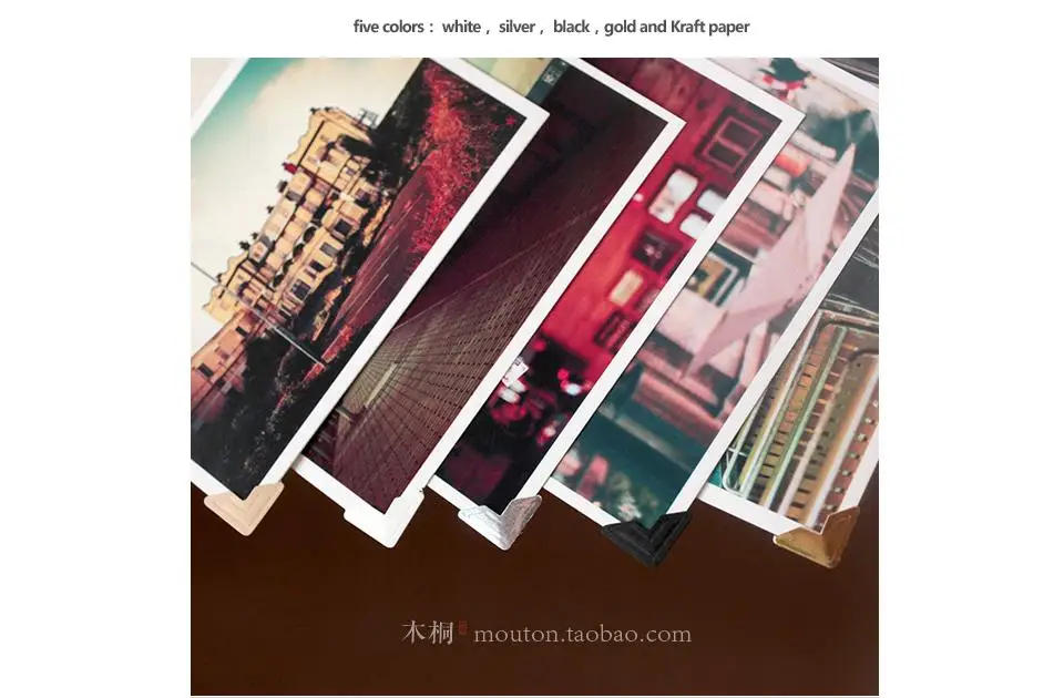 Description Picture 5 of item120 Pcs/Lot 5 Sheets DIY Vintage Corner Kraft Paper Stickers For Photo Album Frame Decoration Scrapbooking Picture Protect Decor