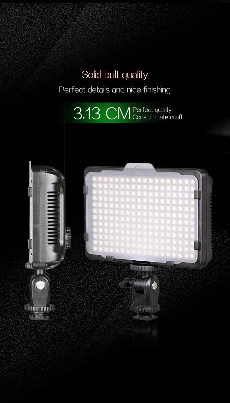 Description Picture 5 of item176 pcs LED Light for DSLR Camera Camcorder Continuous Light, Battery and USB Charger, Carry Case Photography Photo Video Studio