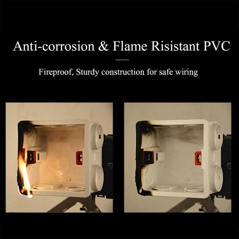 Description Picture 6 of item86*86 Fireproof Wall Mount Internal Junction box for 3*3 EU UK Switch Socket Wallpad Adjustable Concrete Wiring Cassette