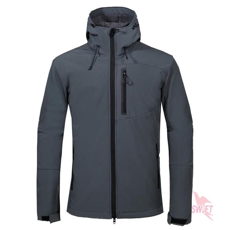 Description Picture 4 of itemCustomize LOGO Softshell Jacket Men Hooded Waterproof Thermal Fleece Outdoor Hiking Clothing Skiing Trekking Camping Ski Clothes