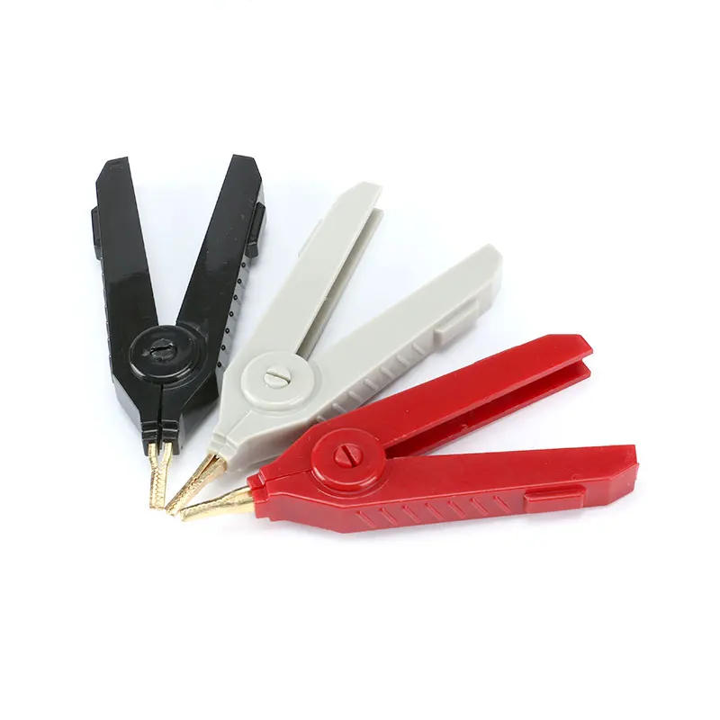 Description Picture 3 of item3PCS/sets Alligator Clip 90mm Kelvin Copper Gold Plate Clip Grey+Black+Red
